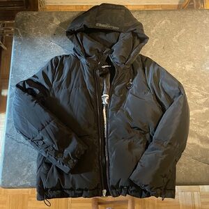 Karl Lagerfeld Paris Women’s Hooded Down Black Quilted Puffer Jacket size Small